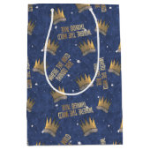 野生のものは王冠と星のパターン ミディアムペーパーバッグ (正面)