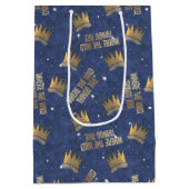 野生のものは王冠と星のパターン ミディアムペーパーバッグ (裏面)