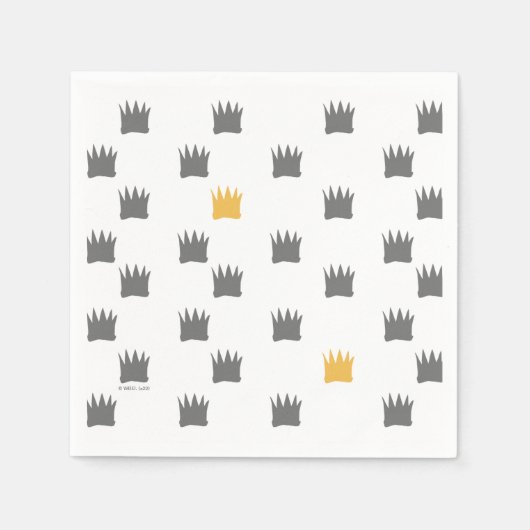 野生のものは王冠のパターンである スタンダードカクテルナプキン (正面)