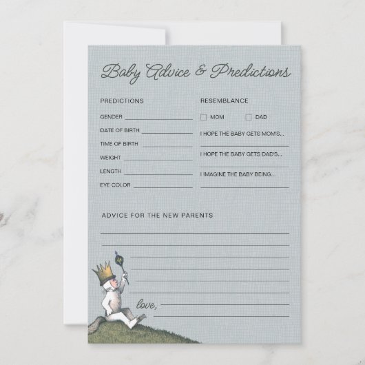 野生のものは赤ん坊シャワーの予測である ノートカード (正面)