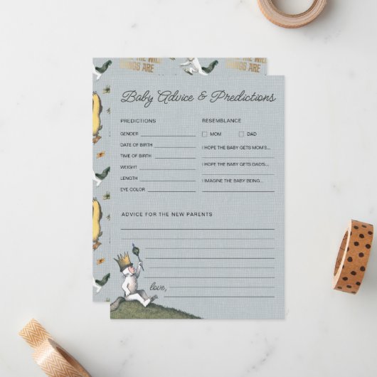野生のものは赤ん坊シャワーの予測である ノートカード (正面/裏面インサイチュ)