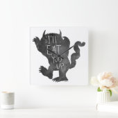 野生のもの |私が上に行食べくる スクエア壁時計 (ホーム)