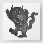 野生のもの |私が上に行食べくる スクエア壁時計 (正面)