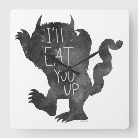 野生のもの |私が上に行食べくる スクエア壁時計 (正面)