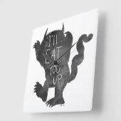 野生のもの |私が上に行食べくる スクエア壁時計 (傾斜)