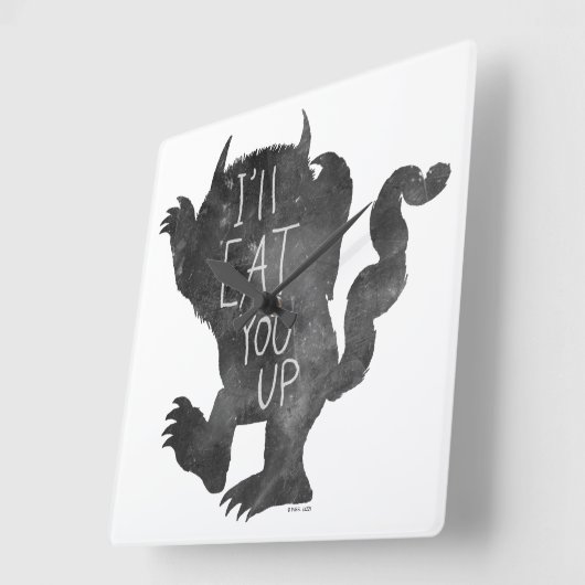 野生のもの |私が上に行食べくる スクエア壁時計 (傾斜)