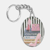 野生のりんご|のオートクチュールは-靴及びバッグ縞で飾ります キーホルダー (正面左)