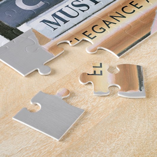 野生のりんご|のオートクチュールは-靴及びバッグ縞で飾ります ジグソーパズル (側面)