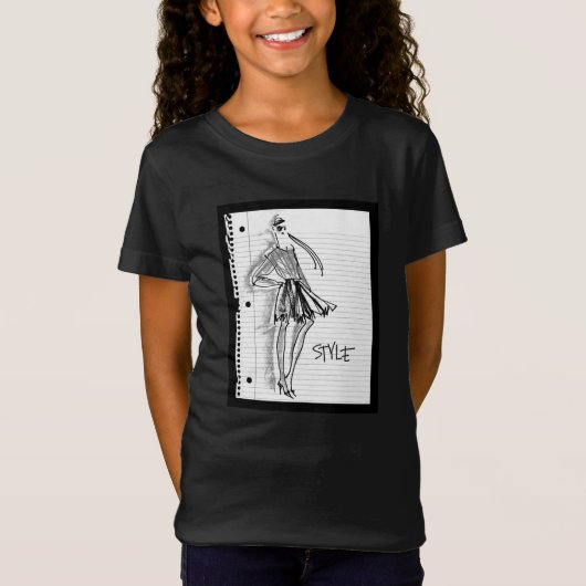 野生のりんご|のスタイルアイコン-モダンなスケッチ Tシャツ (正面)