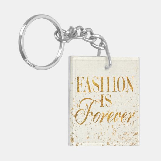 野生のりんご|のファッションは永久に-ガーリーな引用文です キーホルダー (正面左)