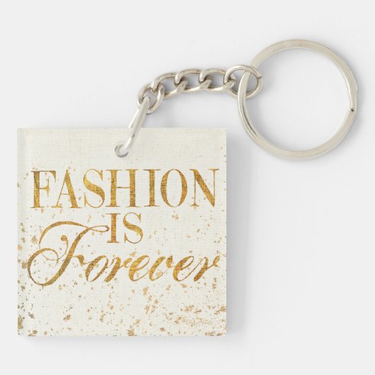 野生のりんご|のファッションは永久に-ガーリーな引用文です キーホルダー (裏面)