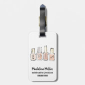 野生のりんご|のモダンなピンクのマニキュアのスケッチ ラゲッジタグ (裏面縦)