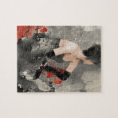 野生のりんご|のヴィンテージの水彩画の女性 ジグソーパズル (横)