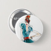 野生のりんご|オートクチュールのファッションのスケッチ 缶バッジ (正面&裏面)