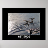 野生のアヒルの姿勢やる気を起こさせる自然写真プリント ポスター (正面)