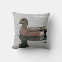 野生のアヒル湖のリラックス水茶色の鳥 クッション