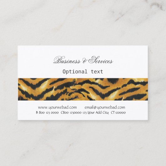 野生のアフリカの優雅でシックなクーガーのファッション・デザイナー 名刺 (裏面)