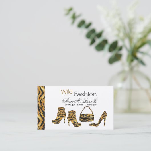 野生のアフリカの優雅でシックなクーガーのファッション・デザイナー 名刺 (スタンド正面)