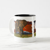 野生のアフリカ動物を愛するビッグ5 ツートーンマグカップ (正面左)