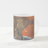 野生のアフリカ動物を愛するビッグ5 フロストグラスマグカップ (正面右)