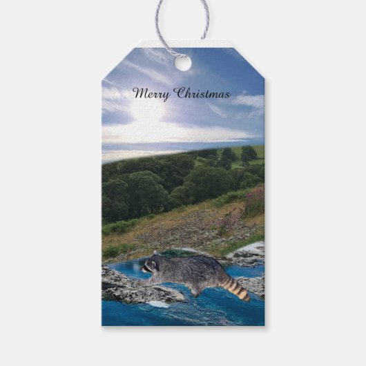 野生のアライグマのクリスマスギフトタグ ギフトタグ (正面)