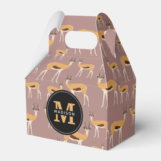 野生のアンテロープ動物パターン フェイバーボックス (正面サイド)