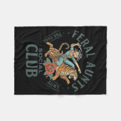 野生のアント社会クラブ西部カウガールがトラに乗る フリースブランケット (正面(横))