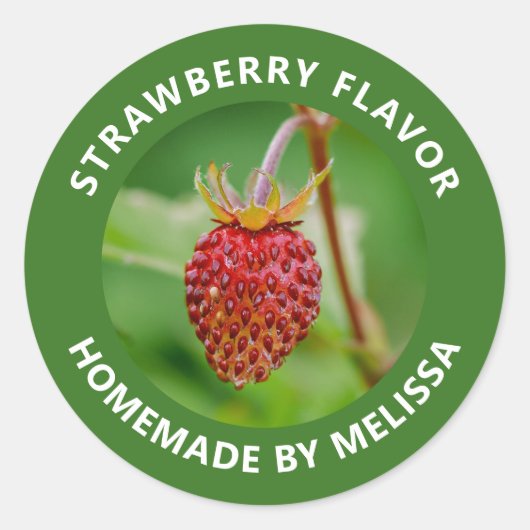野生のイチゴ写真自家製の製品の味 ラウンドシール (正面)