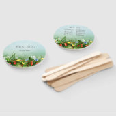 野生のイチゴ牧草地の青空の国の結婚式 ハンドファン (組立なし)