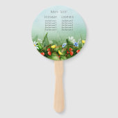 野生のイチゴ牧草地の青空の国の結婚式 ハンドファン (裏面)