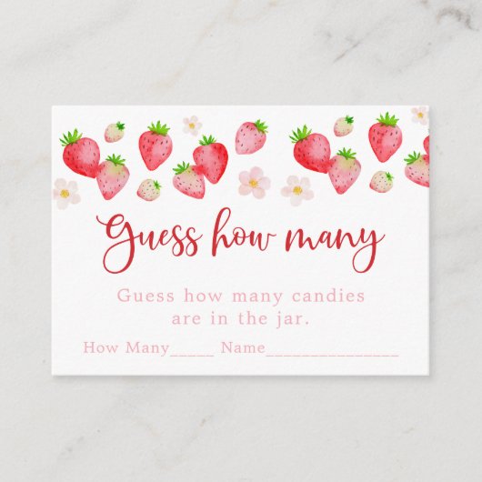野生のイチゴ誕生日推測ゲームの数 エンクロージャーカード (正面)