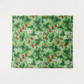 野生のイチゴ赤/黄/緑/ タペストリー (正面(横))