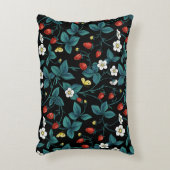 野生のイチゴ赤/黄/青/黒 アクセントクッション (正面(垂直))