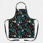 野生のイチゴ赤/黄/青/黒 エプロン (正面)