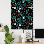 野生のイチゴ赤/黄/青/黒 ポスター (ホームオフィス)