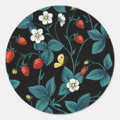 野生のイチゴ赤/黄/青/黒 ラウンドシール (正面)