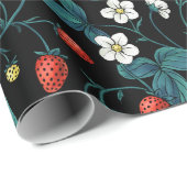 野生のイチゴ赤/黄/青/黒 ラッピングペーパー (ロールコーナー)