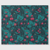 野生のイチゴ、赤と青 ラッピングペーパー (フラット)