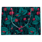 野生のイチゴ、赤と青 ラージペーパーバッグ (正面)