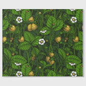 野生のイチゴ、黄色と緑 ラッピングペーパー (フラット)