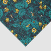 野生のイチゴ、黄色と青 薄葉紙 (詳細)