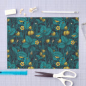 野生のイチゴ、黄色と青 薄葉紙 (クラフト)