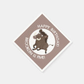 野生のイノシシパーソナライズされたシ誕生日 スタンダードカクテルナプキン (角)