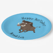 野生のイノシシパーソナライズされたシ誕生日 ペーパープレート (アングル)