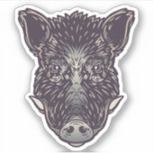 野生のイノシシ |ダイカットのシール シール (正面)