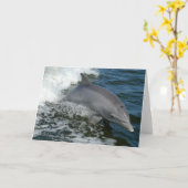 野生のイルカの挨拶状 カード (黄色い花)