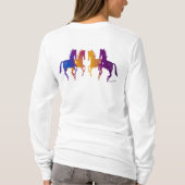 野生のインドの子馬の女性オウムのフード付の長袖 Tシャツ (裏面)
