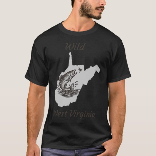 野生のウェストバージニア州のブラウントラウト Tシャツ (正面)