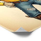 野生のウサギがタバコを噛む広告 ポスター (角)