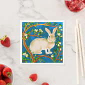 野生のウサギと花の枝 スタンダードカクテルナプキン (インサイチュ)